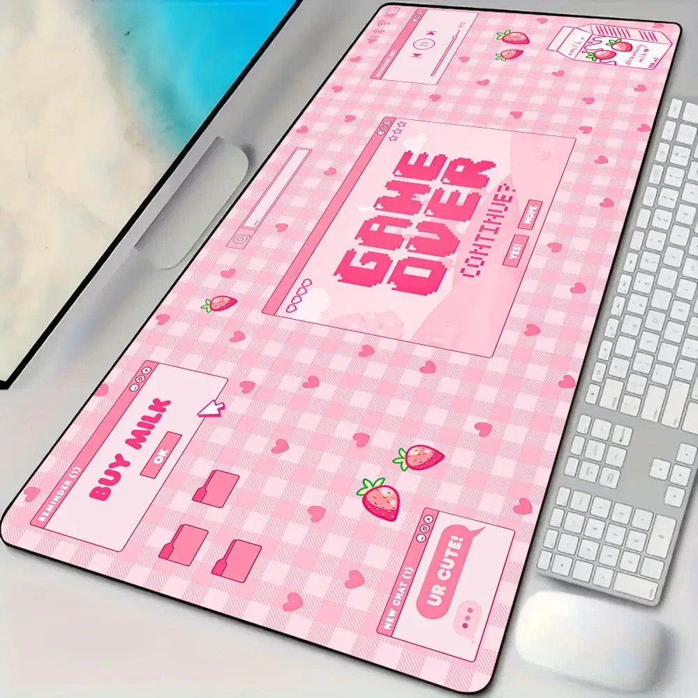 Desk Setup Pink - Tappetino per mouse grande in stile
