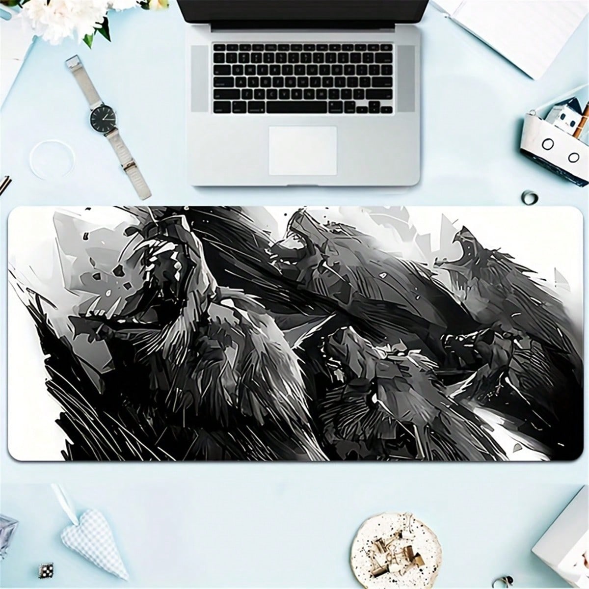 Desk Setup Laptop And Pc - Grande Tappetino da Scrivania per Gaming