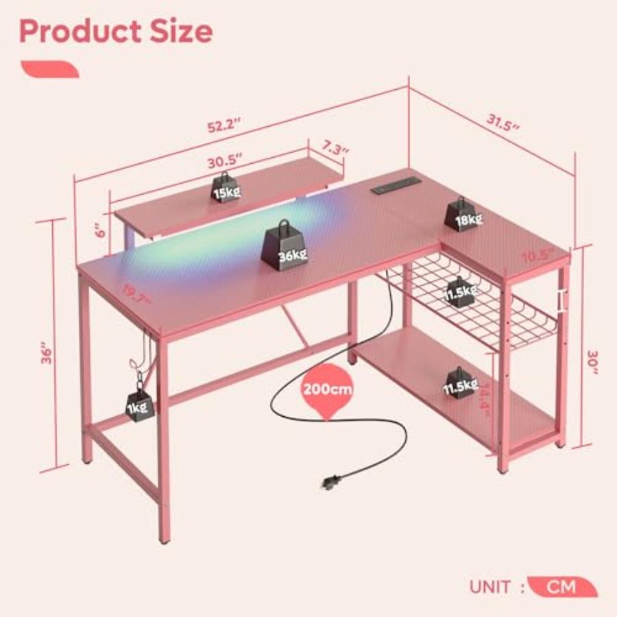 Scrivania da Gaming a Forma di - Desk Setup Pink recensione e prezzo
